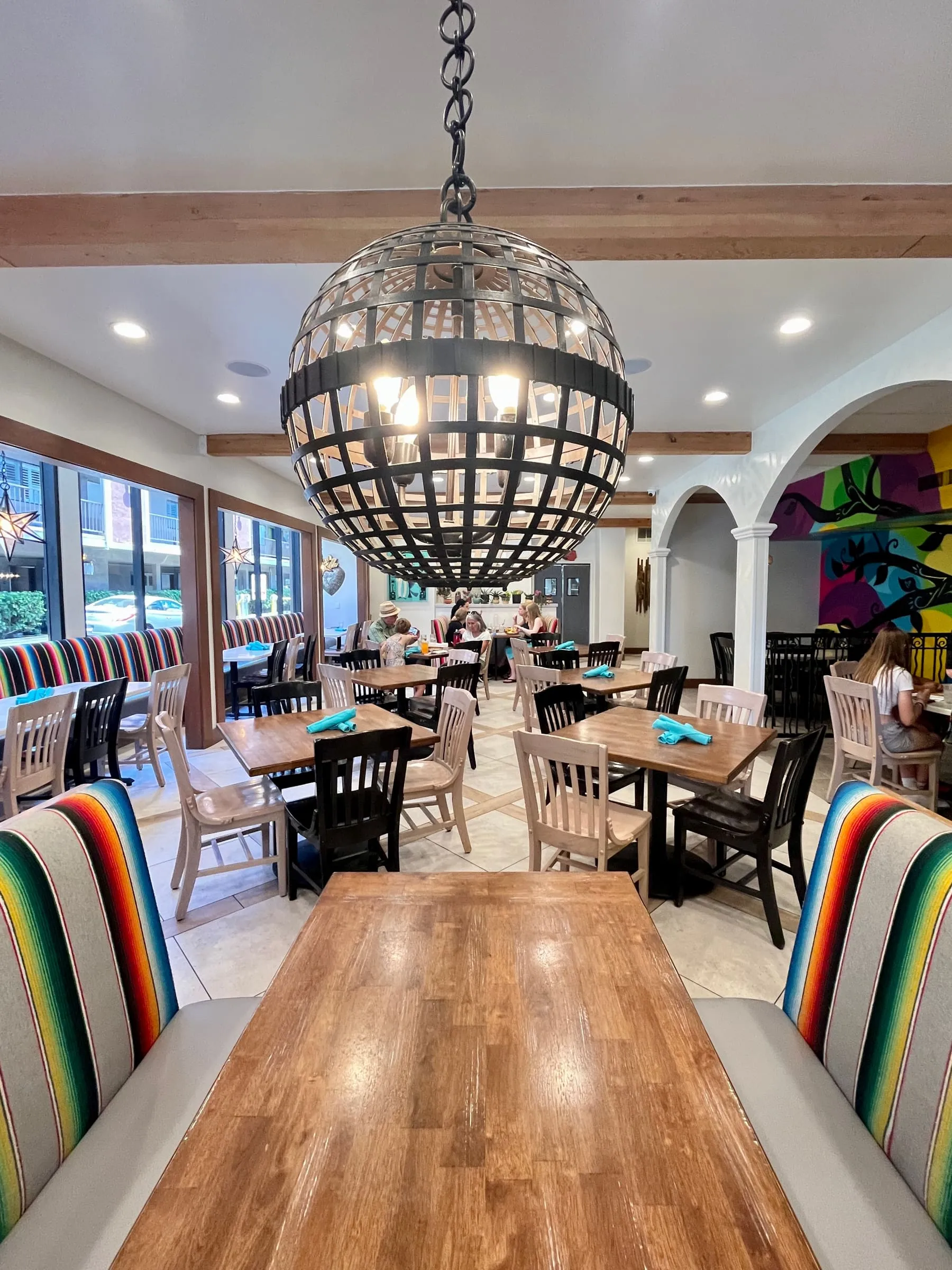 The dining room, serape booths and all